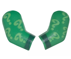 Arm, (Matching Left and Right) Pair with Bright Green Question Marks and Dark Green Cuffs Pattern