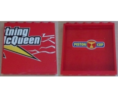 Panel 1 x 6 x 5 with 'tning McQueen' Outside and 'PISTON CUP' Inside Pattern (Stickers) - Set 8486