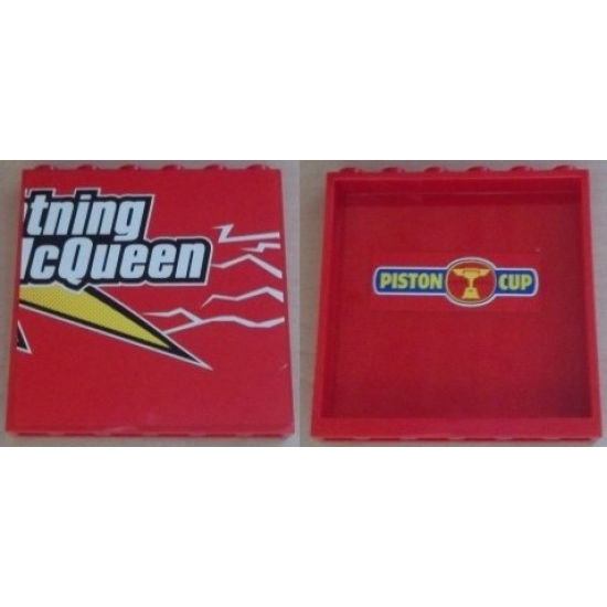 Panel 1 x 6 x 5 with 'tning McQueen' Outside and 'PISTON CUP' Inside Pattern (Stickers) - Set 8486