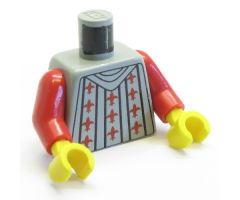 Torso Castle Fright Knights Fleur de Lis Pattern / Red Arms / Yellow Hands