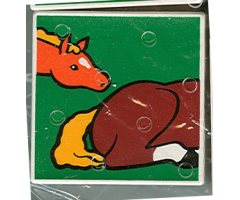 Duplo, Tile 2 x 2 x 1 with Horse Mosaic Picture 08 Pattern (Set 1078)