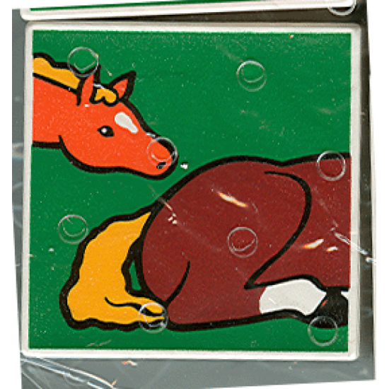 Duplo, Tile 2 x 2 x 1 with Horse Mosaic Picture 08 Pattern (Set 1078)