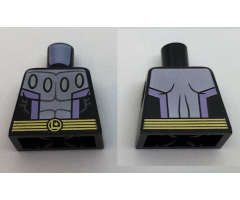 Torso Silver Center Panel with 4 Ovals, Lavender Stripes, Gold Belt Pattern