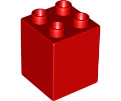 Duplo, Brick 2 x 2 x 2 with Blue Doll Pattern