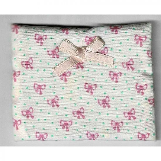 Scala Cloth Pillow Large with Pink Bow, Green Dots and Pink Bows Pattern