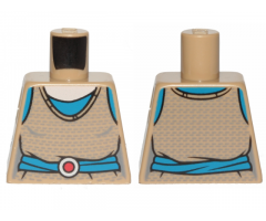 Torso SW Dark Tan Shirt, Blue Belt with Red Buckle Pattern (Padme)