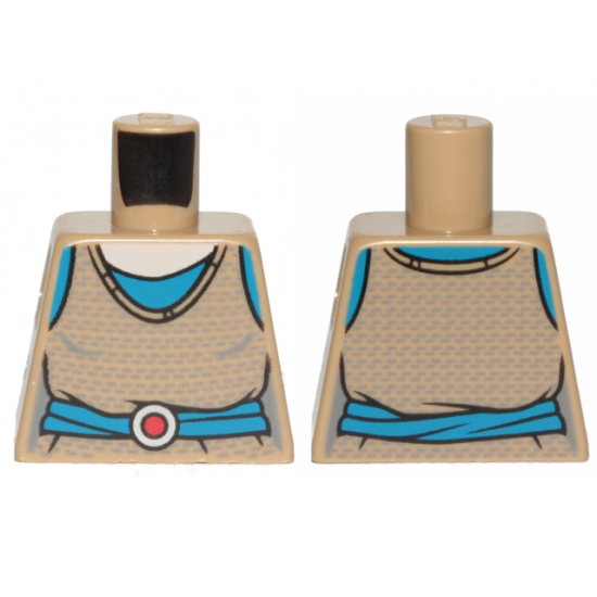Torso SW Dark Tan Shirt, Blue Belt with Red Buckle Pattern (Padme)