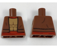 Torso Vest with Red Collar and Belt, Muscle Contours Pattern