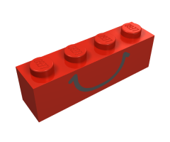 Brick 1 x 4 with Smile Pattern