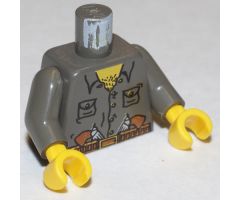 Torso Adventurers Jungle Two Pockets, Two Guns in Belt Pattern / Dark Gray Arms / Yellow Hands