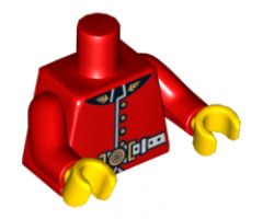 Torso Royal Guard Uniform with Gold Buttons and White Belt Pattern / Red Arms / Yellow Hands