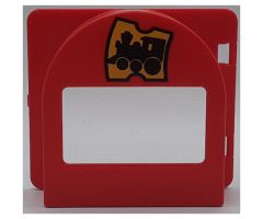 Duplo, Building Door / Window Pane Mailbox 1 x 4 x 3 Raised with Train Ticket Pattern