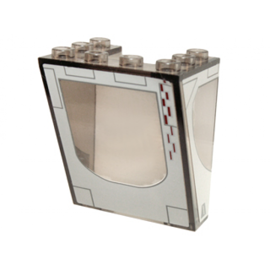 Windscreen 3 x 4 x 4 Inverted with Window Frames with Rectangles, Triangles and Small Red Lines Pattern (Stickers) - Set 10195