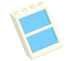 Window 4 x 4 x 3 Roof with Center Bar and Fixed Trans-Light Blue Glass
