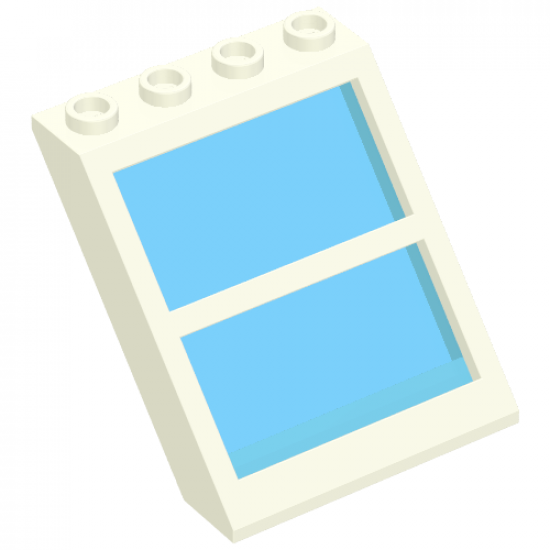 Window 4 x 4 x 3 Roof with Center Bar and Fixed Trans-Light Blue Glass