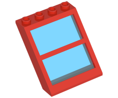 Window 4 x 4 x 3 Roof with Center Bar and Fixed Trans-Light Blue Glass