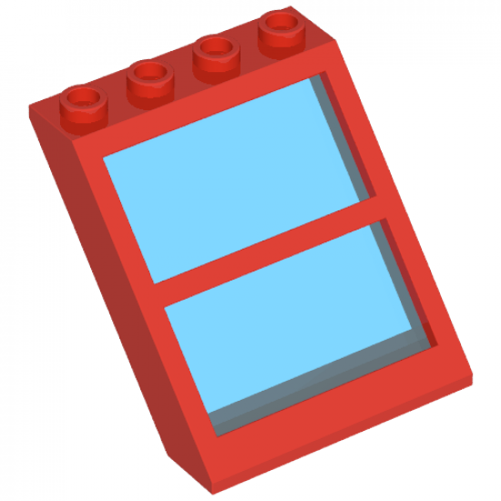 Window 4 x 4 x 3 Roof with Center Bar and Fixed Trans-Light Blue Glass