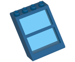 Window 4 x 4 x 3 Roof with Center Bar and Fixed Trans-Light Blue Glass