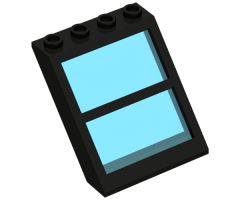 Window 4 x 4 x 3 Roof with Center Bar and Fixed Trans-Light Blue Glass