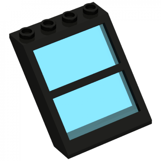 Window 4 x 4 x 3 Roof with Center Bar and Fixed Trans-Light Blue Glass