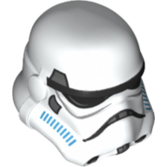 Minifigure, Headgear Helmet SW Stormtrooper, 2 Chin Holes, Dark Azure and Dark Bluish Gray Pattern (Rebels Cartoon Style)