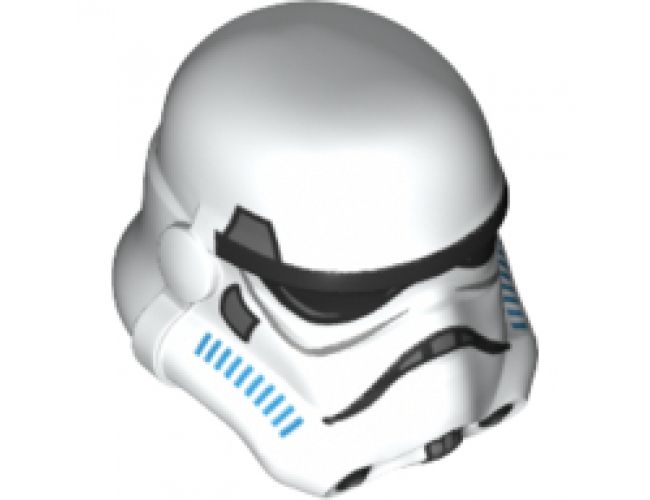 Minifigure, Headgear Helmet SW Stormtrooper, 2 Chin Holes, Dark Azure and Dark Bluish Gray Pattern (Rebels Cartoon Style)