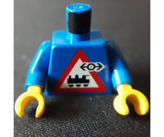 Torso Train Logo Small Black on Locomotive Triangle Sign Pattern / Blue Arms / Yellow Hands