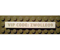 Tile 1 x 8 with 'VIP CODE: ZWOLLE09' Pattern