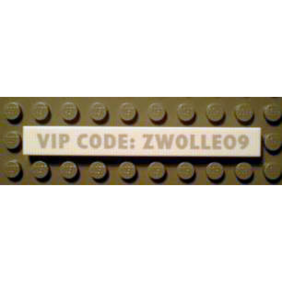 Tile 1 x 8 with 'VIP CODE: ZWOLLE09' Pattern
