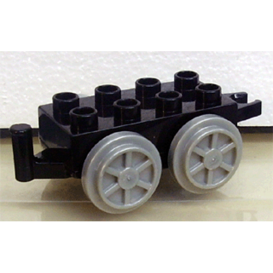 Duplo, Train Base 2 x 4 with Pearl Light Gray Wheels