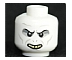 Minifigure, Head Alien with HP Voldemort with Teeth and Nostrils Pattern - Hollow Stud