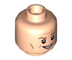 Minifigure, Head Dual Sided Awkward Grin, Sweat Droplet / Grin Pattern - Hollow Stud
