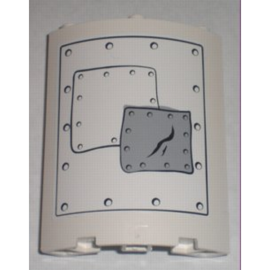 Cylinder Quarter 4 x 4 x 6 with Patched Metal Plate Pattern (Sticker) - Set 3831
