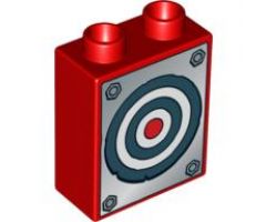 Duplo, Brick 1 x 2 x 2 with Target Pattern
