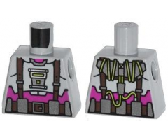 Torso Armor with Suspenders and Utility Belt over Purple Shirt Pattern