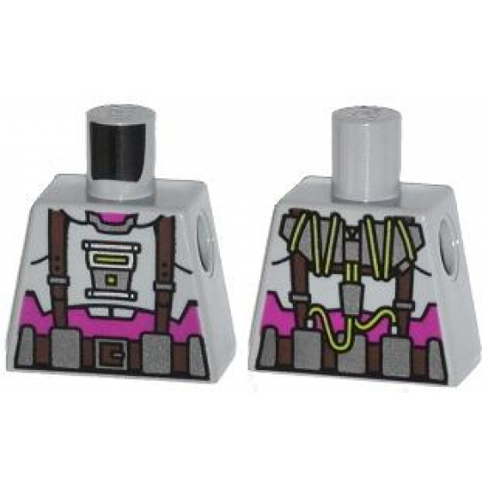 Torso Armor with Suspenders and Utility Belt over Purple Shirt Pattern