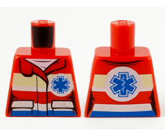 Torso Female Jacket over White Shirt, Safety Stripes, Small EMT Star and EMT Star of Life on Back Pattern