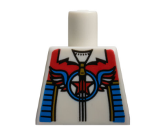 Torso Zipper Top with Red Star in Blue Circle with Wings Pattern