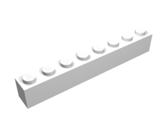 Brick 1 x 8 with Red Cross Upper Half Pattern