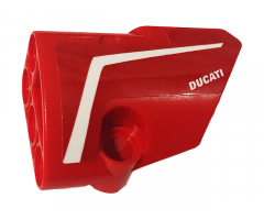 Technic, Panel Fairing # 2 Small Smooth Short, Side B with White Stripe and 'DUCATI' Pattern (Sticker) - Set 42107