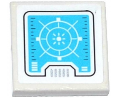 Tile, Modified 2 x 2 Inverted with Medium Azure Radar Screen Pattern (Sticker) - Set 70173