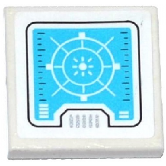 Tile, Modified 2 x 2 Inverted with Medium Azure Radar Screen Pattern (Sticker) - Set 70173