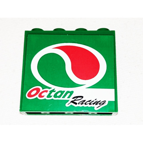 Panel 1 x 4 x 3 with Side Supports - Hollow Studs with Octan Logo and 'Octan Racing' Pattern Model Left Side (Sticker) - Set 60025