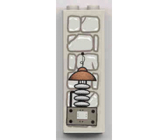Brick 1 x 2 x 5 with Stone and Electrical Gear Pattern (Sticker) - Set 1382