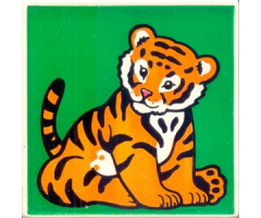 Duplo, Tile 2 x 2 x 1 with Tiger Mosaic Picture 09 Pattern (Set 1079)