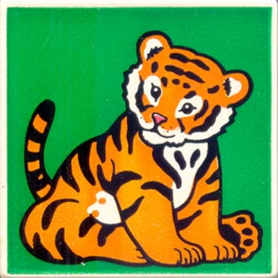 Duplo, Tile 2 x 2 x 1 with Tiger Mosaic Picture 09 Pattern (Set 1079)