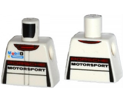 Torso Race Suit with 'PORSCHE MOTORSPORT', Mobil 1 Logo and Red Collar Pattern