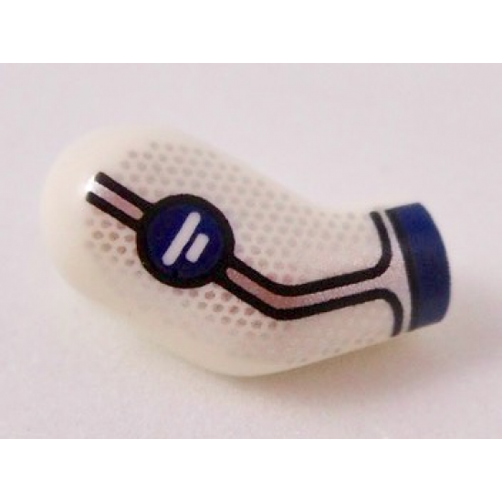 Arm, Right with Dark Blue Cuff, Water Symbol, Silver Trim Pattern