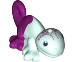 Chameleon, Friends / Elves with Black, Medium Azure and White Eyes, Metal Pink Head Markings and Marbled Magenta Pattern