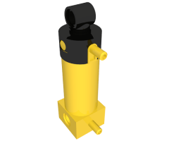 Pneumatic Cylinder with 2 Inlets Medium (48mm) with Black Top